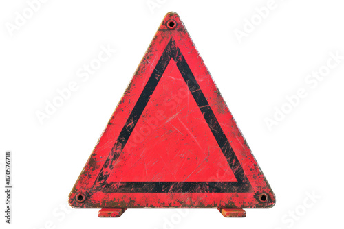 Red caution warning isolated on transparent background
