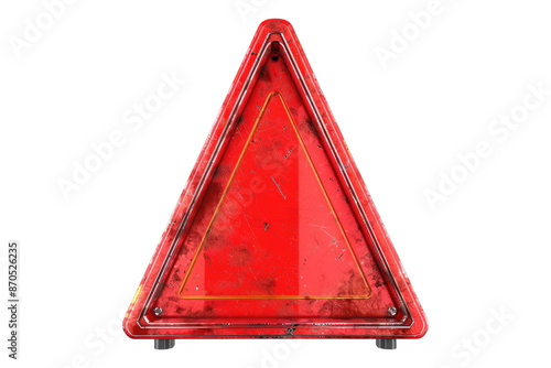 Red caution warning isolated on transparent background