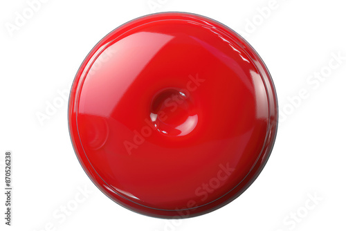 Red button isolated on transparent background