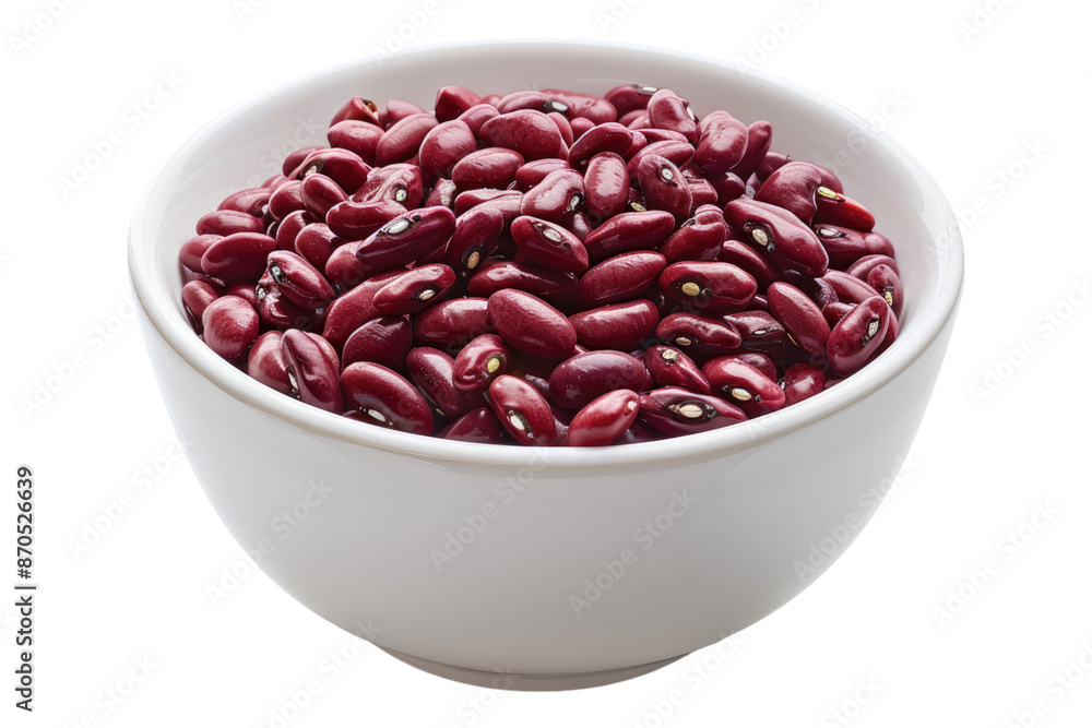 Red beans in white bowl isolated on transparent background Red beans in white bowl isolated on transparent background