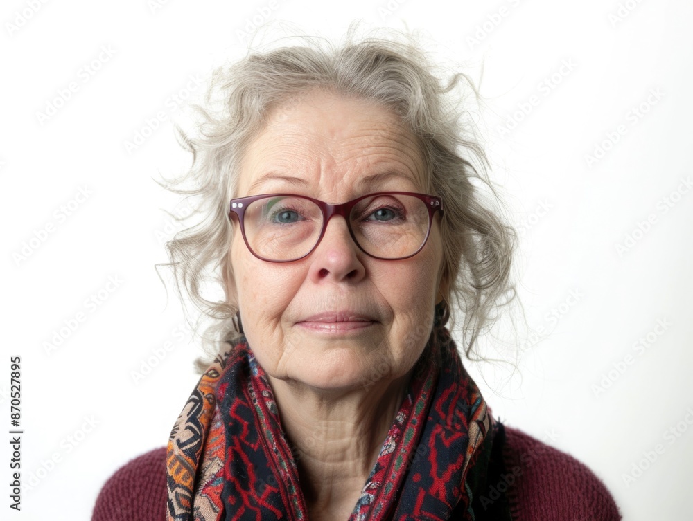 Woman with glasses and scarf Woman with glasses and scarf