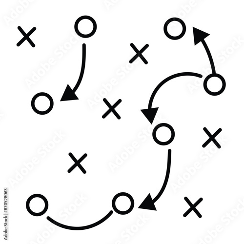 Strategy, football icon. Simple line, outline vector elements of soccer for UI and UX, website or mobile application on white background.