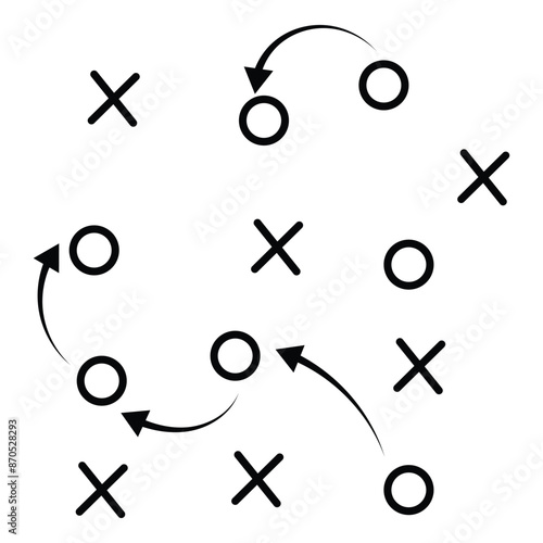 Strategy, football icon. Simple line, outline vector elements of soccer for UI and UX, website or mobile application on white background.