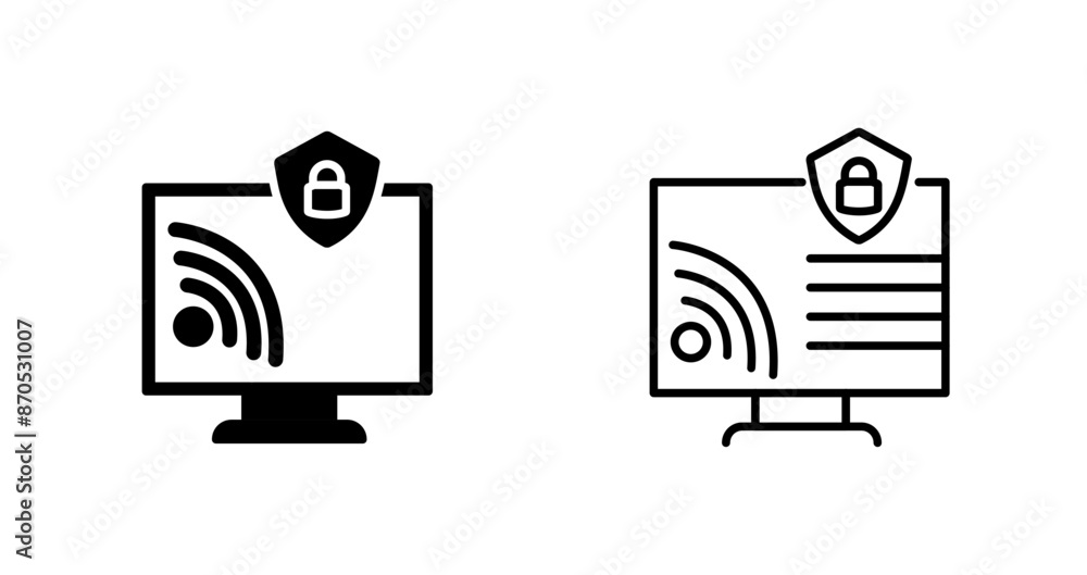 Naklejka premium Wifi Security Vector Icon