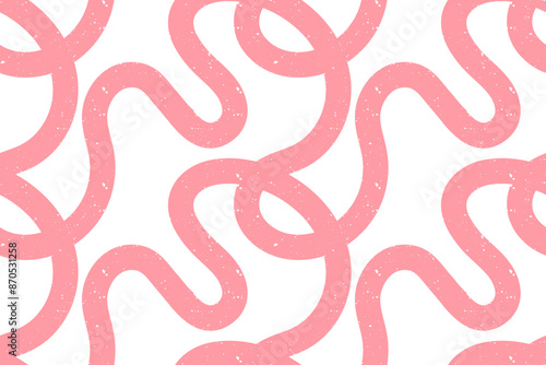 Hand drawn seamless pattern with cute squiggles with texture noise dirty dust. Vector illustration of bright colored doodle scribble.