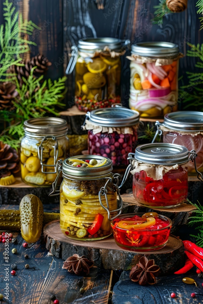 Canning vegetables for the winter, a lot of glass jars with canned vegetables and adjika, jam and vegetable salads, pickled or pickled vegetables, banner. Canning vegetables for the winter, a lot of glass jars with canned vegetables and adjika, jam and vegetable salads, pickled or pickled vegetables, banner.