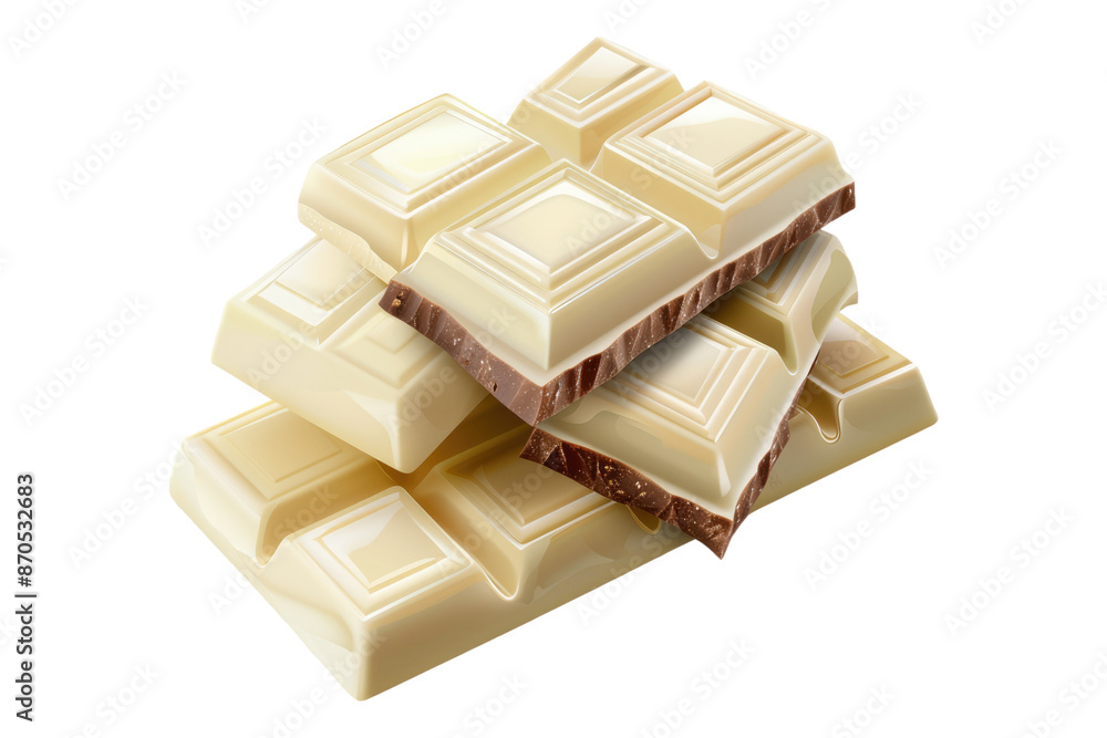 White chocolate bar isolated on transparent background White chocolate bar isolated on transparent background