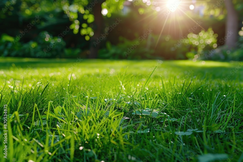 Sunlight on Lush Green Lawn Sunlight on Lush Green Lawn