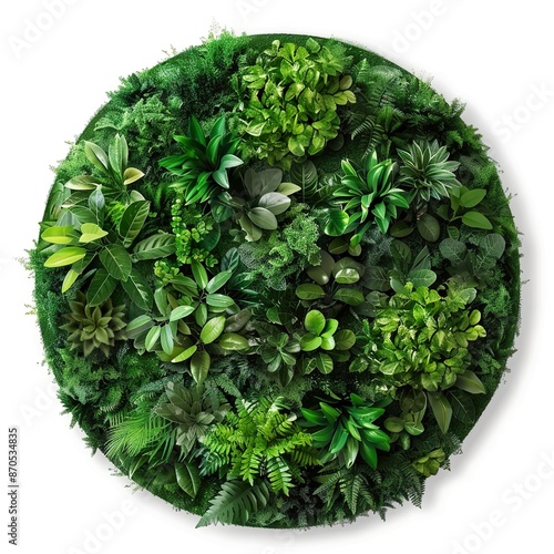 Circular Arrangement of Diverse Green Plants photo