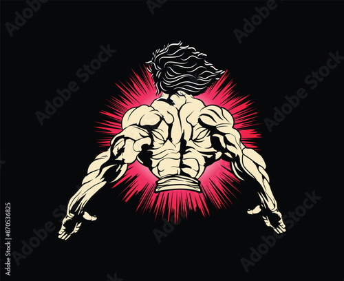 Baki the Grappler back pose icon design