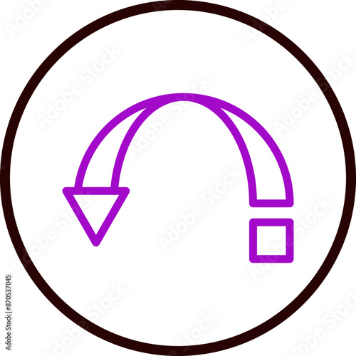 Return arrow Vector Line Purple Circle Black