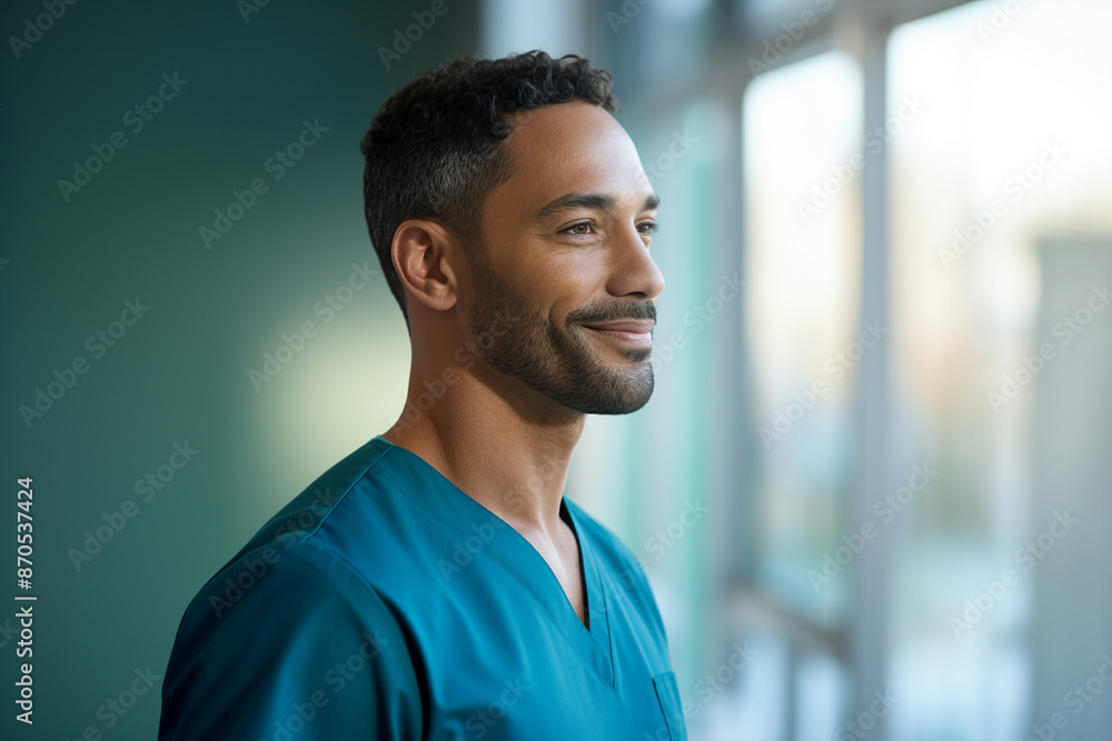 Portrait made with generative AI of professional physiotherapist in rehabilitation center Portrait made with generative AI of professional physiotherapist in rehabilitation center