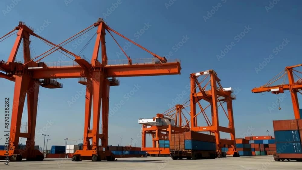 Container Cargo Cranes at a Port Terminal Container Cargo Cranes at a Port Terminal