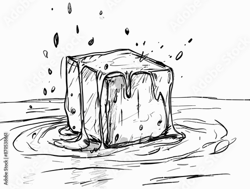 Melting Ice Cube: A Simplistic Depiction of Climate Change's Impact on the Ecosystem