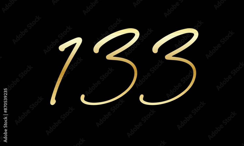 Obraz premium Number Gold Casual Modern Logo