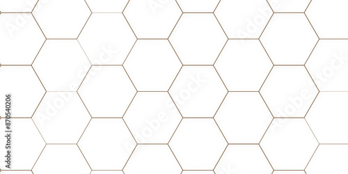 Seamless pattern hexagon grid cell, black and white honeycomb abstract. Flat vector illustrations isolated in background.