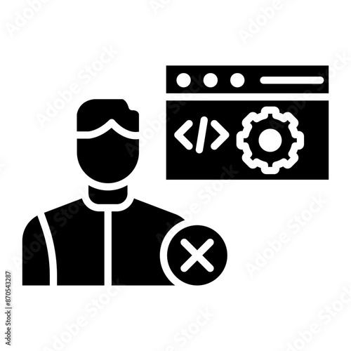No Programming Experience vector icon. Can be used for No Code iconset.