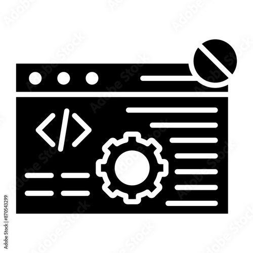 Code Block vector icon. Can be used for No Code iconset.