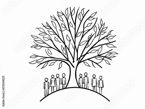 Tree of Unity: A Single-Line Symbol of Diversity and Inclusion in a Unified Society