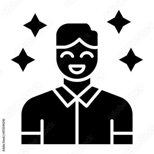 Happy Man vector icon. Can be used for Comfort iconset.
