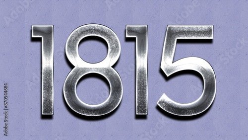 3D Chrome number design of 1815 on purple wall.