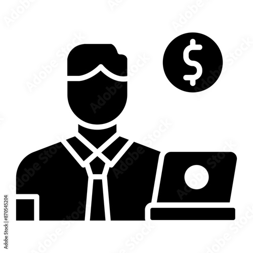 Freelancer Male vector icon. Can be used for Home Based Business iconset.