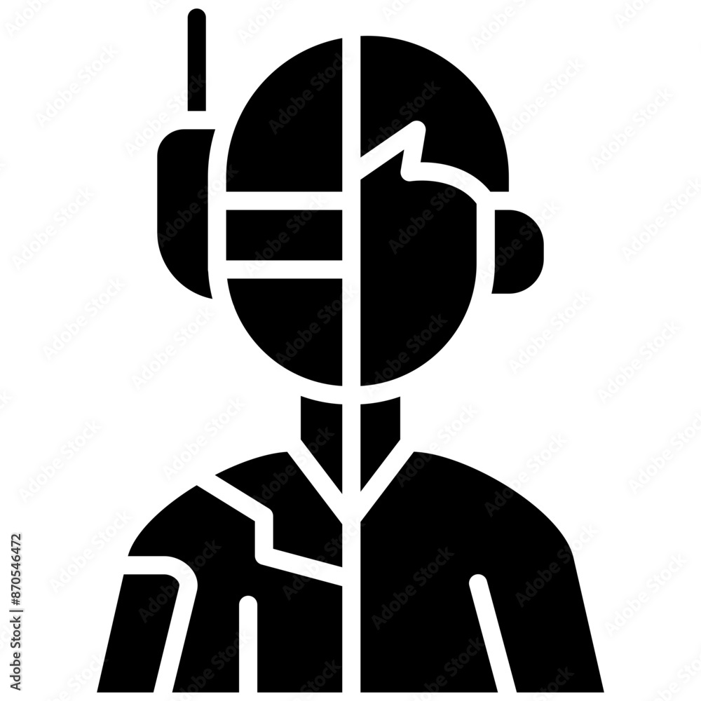 Cyborg vector icon. Can be used for Science Fiction iconset. Cyborg vector icon. Can be used for Science Fiction iconset.