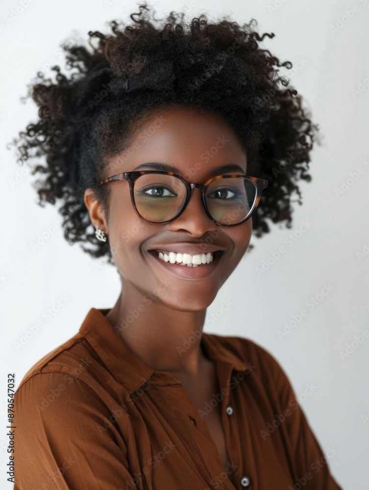 Woman with glasses smiling Woman with glasses smiling