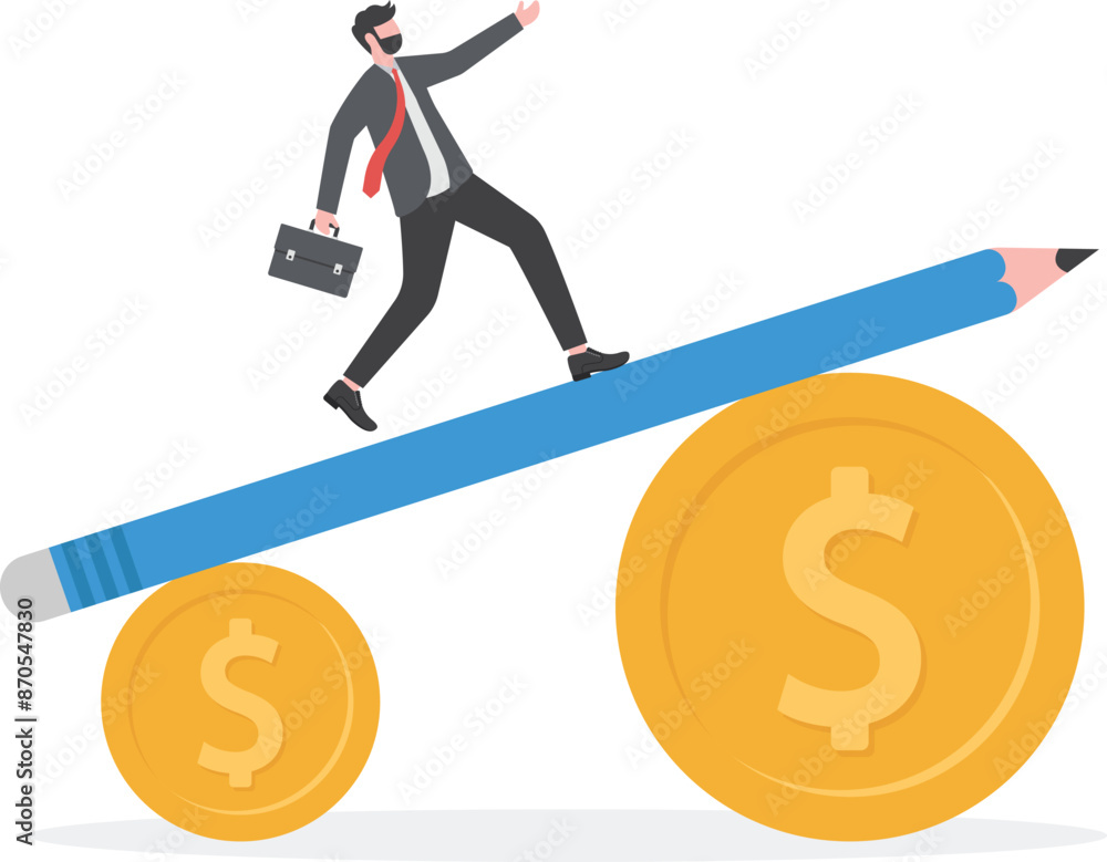 Ideas make businessmen earn more money, Concept business vector illustration
Ideas make businessmen earn more money, Concept business vector illustration