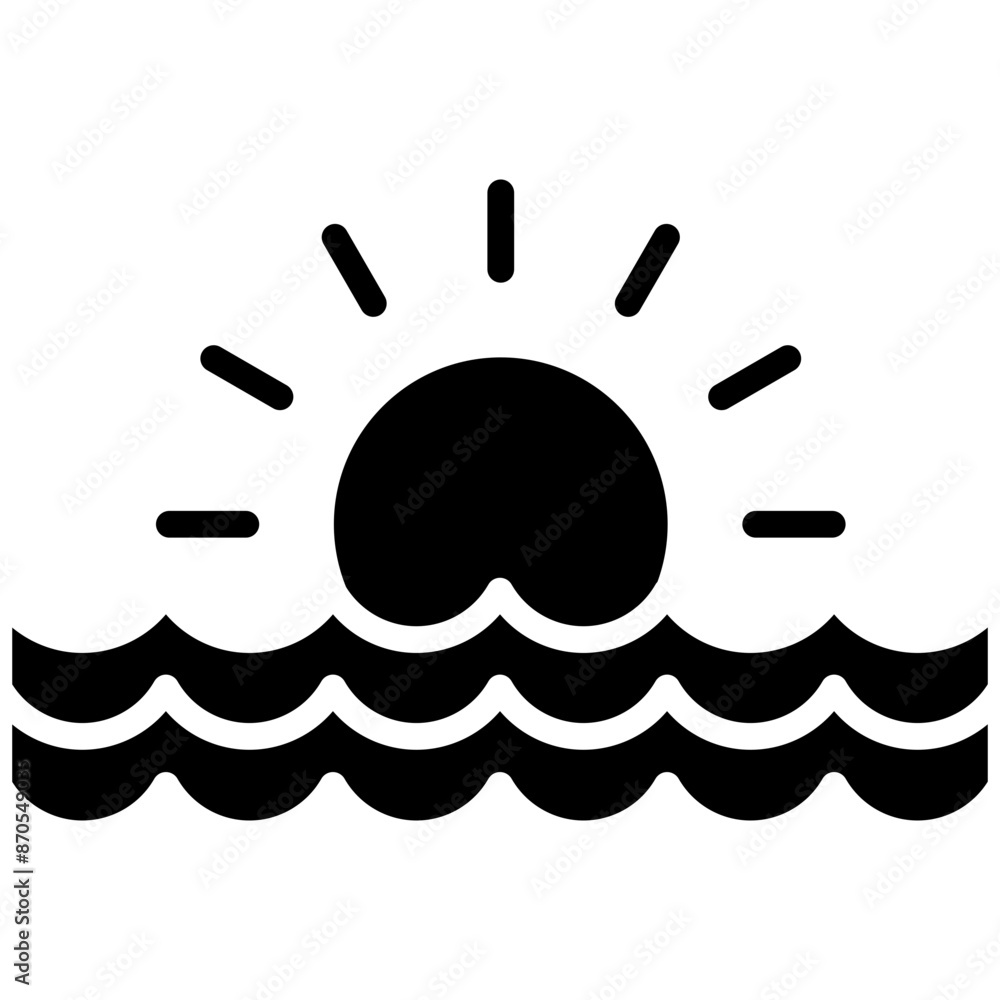 Sunrise vector icon. Can be used for Coastline iconset. Sunrise vector icon. Can be used for Coastline iconset.
