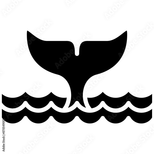 Whale vector icon. Can be used for Coastline iconset.