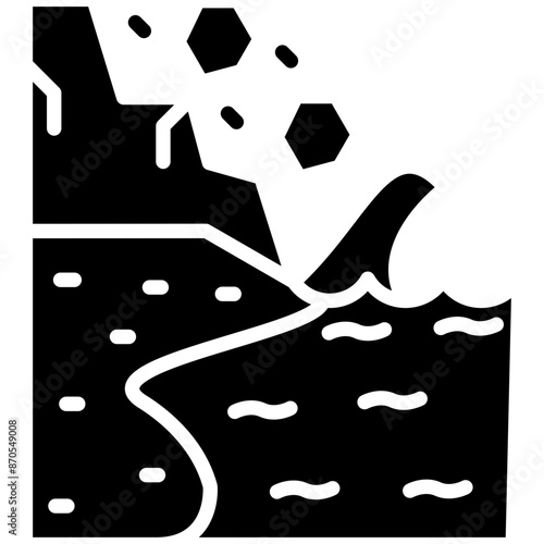 Landslide vector icon. Can be used for Coastline iconset.