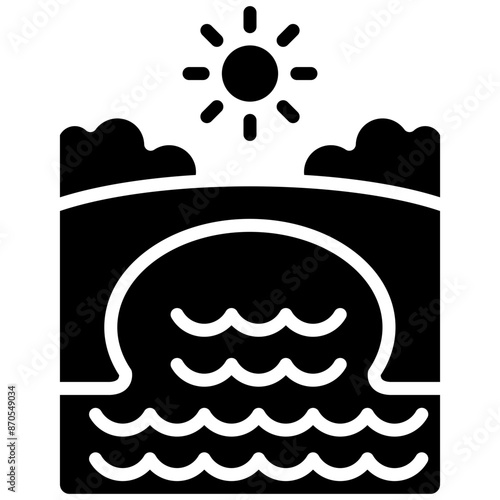 Cove vector icon. Can be used for Coastline iconset.