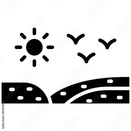 Sand Dunes vector icon. Can be used for Coastline iconset.