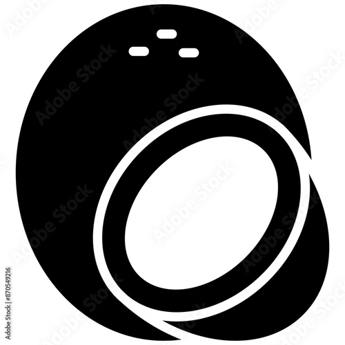 Coconut vector icon. Can be used for Coastline iconset.