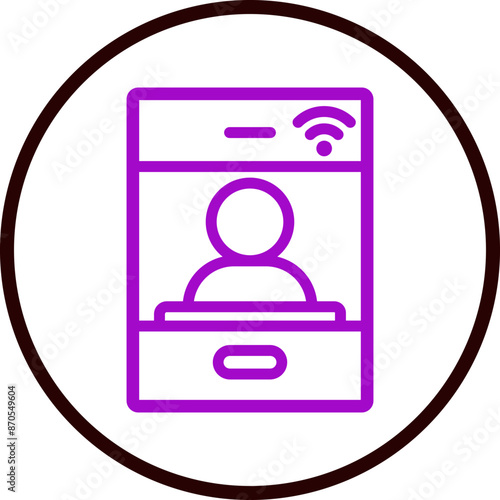 Online Lecture Vector Line Purple Circle Black