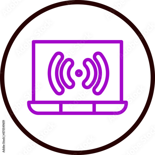 Webcast Vector Line Purple Circle Black