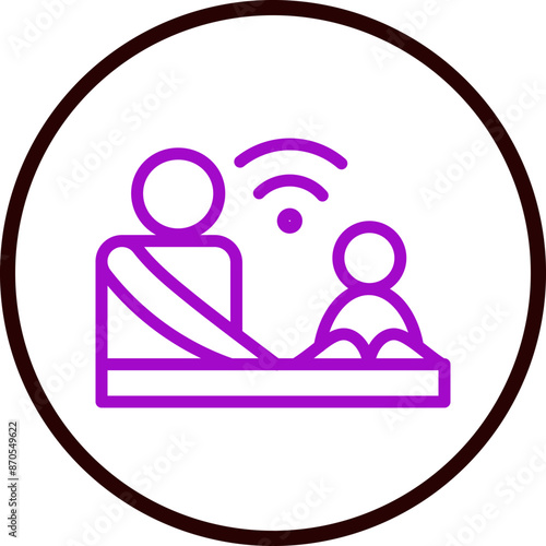 Online Tutoring Vector Line Purple Circle Black