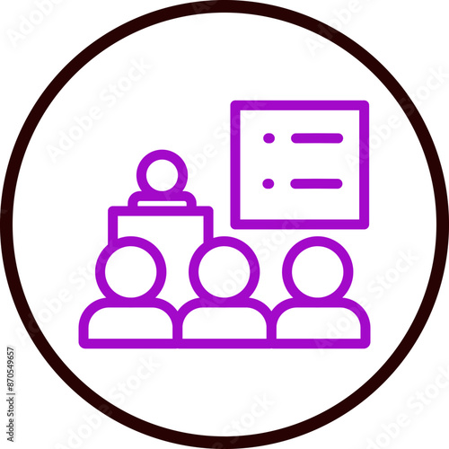 Online Seminars Vector Line Purple Circle Black