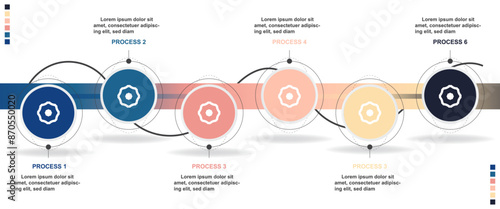 Concept of arrow business procress model. graphic elements. Timeline presentation. Infographic design layout.
