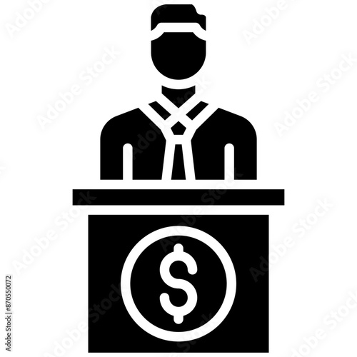 Bribed Witness vector icon. Can be used for Corruption iconset.