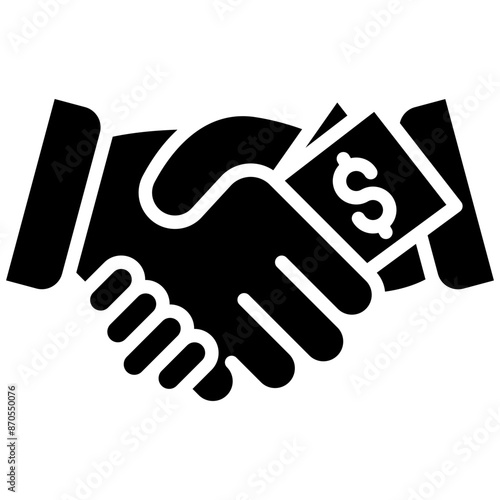 Bribe Handshake vector icon. Can be used for Corruption iconset.