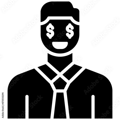 Greedy Banker vector icon. Can be used for Corruption iconset.