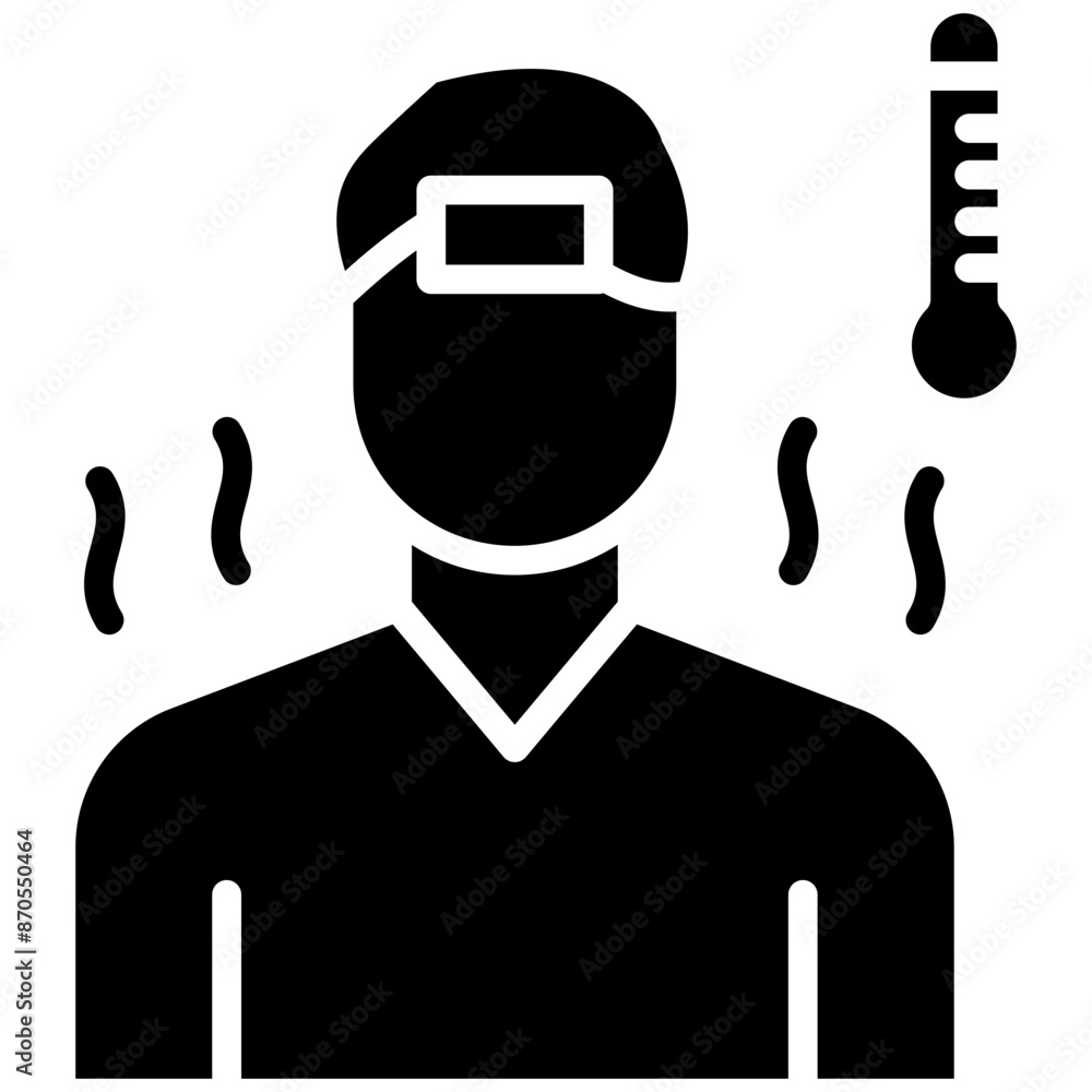 Fever Thermometer vector icon. Can be used for Infectious Diseases iconset. Fever Thermometer vector icon. Can be used for Infectious Diseases iconset.