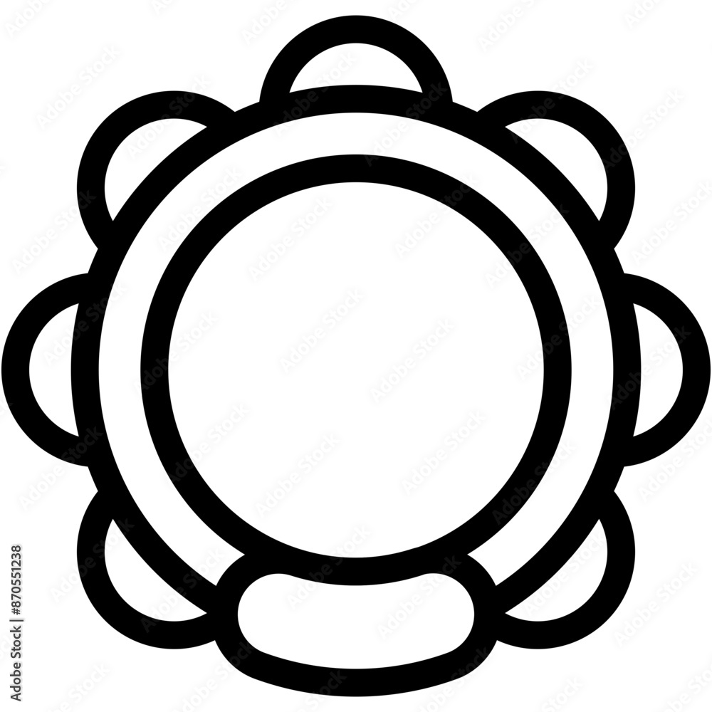 Vector Icon Tambourine, Ramadan, Drum, Music, Music And Multimedia Vector Icon Tambourine, Ramadan, Drum, Music, Music And Multimedia