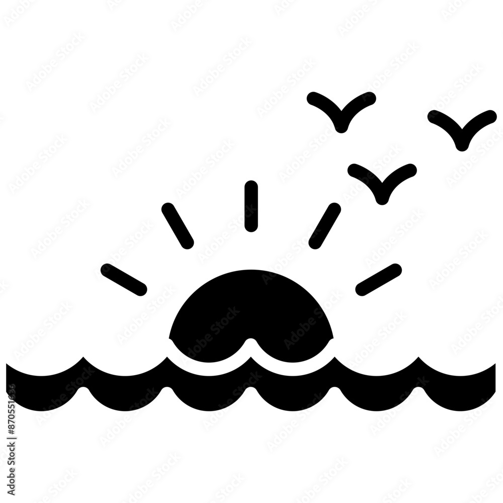 Sunset vector icon. Can be used for Ocean iconset. Sunset vector icon. Can be used for Ocean iconset.