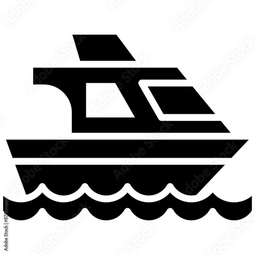 Yatch vector icon. Can be used for Ocean iconset.