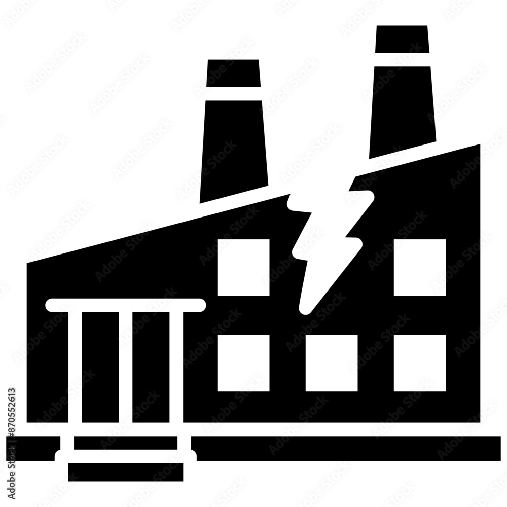 Factory Breakdown vector icon. Can be used for Manufacturing iconset. Factory Breakdown vector icon. Can be used for Manufacturing iconset.