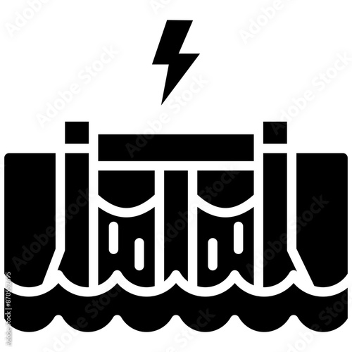 Hydroelectric vector icon. Can be used for Manufacturing iconset.