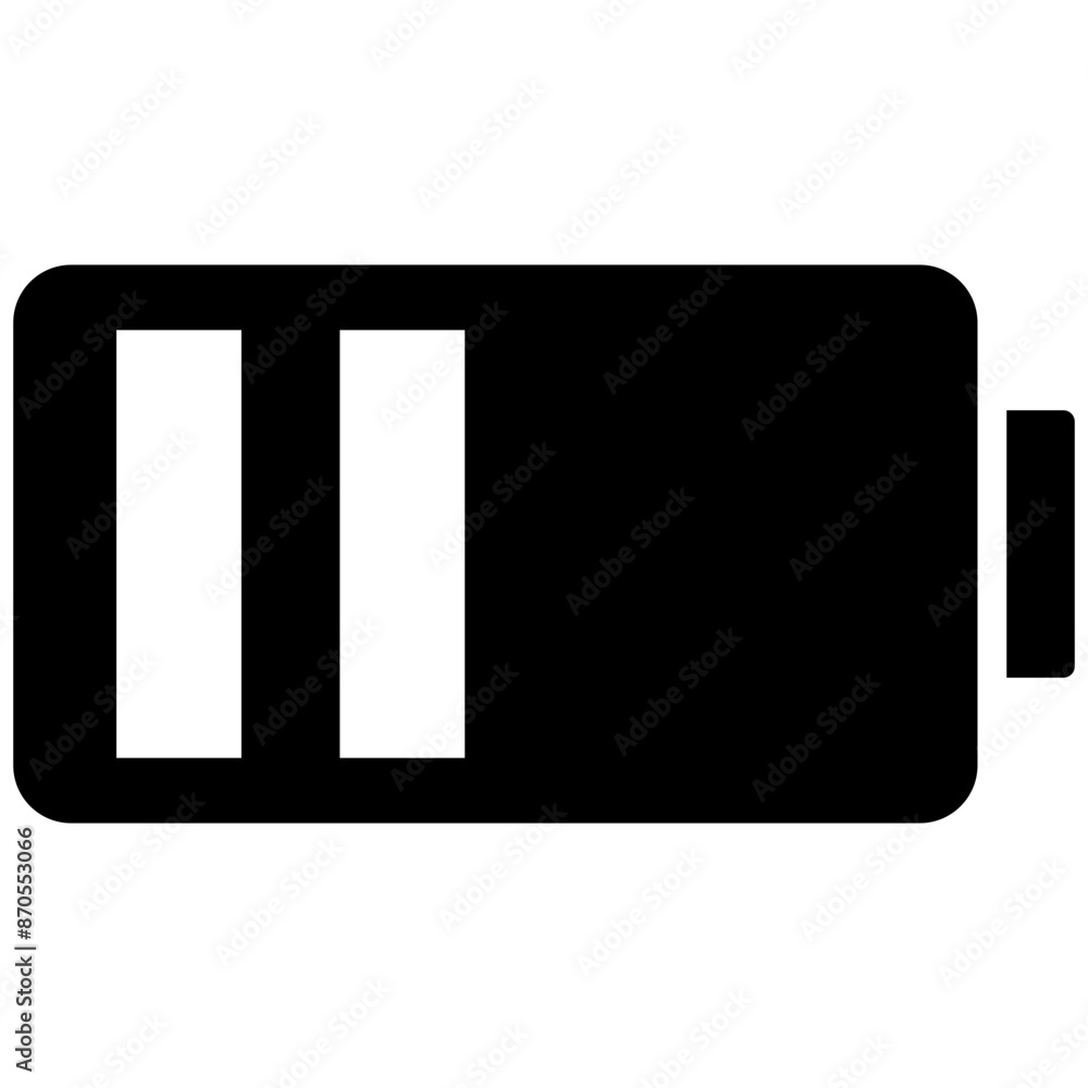 Medium Battery vector icon. Can be used for Battery and Power iconset. Medium Battery vector icon. Can be used for Battery and Power iconset.